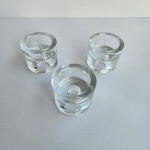 VINTAGE Partylite Reversible Tealight or Taper Round Candle Holders Set of 3